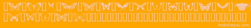 Police Butterflips – polices roses sur fond orange