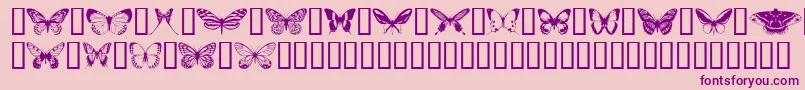 Butterflips-fontti – violetit fontit vaaleanpunaisella taustalla