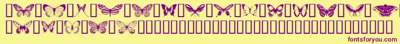 Butterflips Font – Purple Fonts on Yellow Background