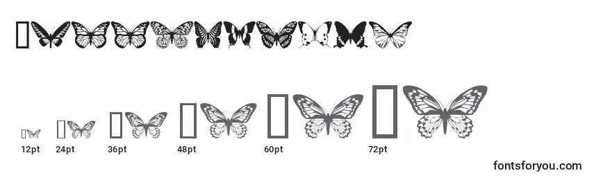 Größen der Schriftart Butterflips