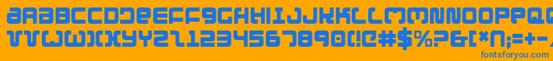 フォントExedoreCondensed – オレンジの背景に青い文字