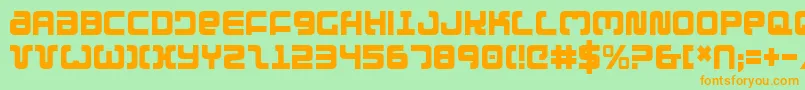 ExedoreCondensed-Schriftart – Orangefarbene Schriften auf grünem Hintergrund