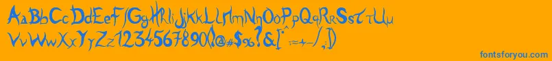 フォントTulen – オレンジの背景に青い文字