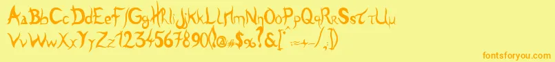Tulen Font – Orange Fonts on Yellow Background
