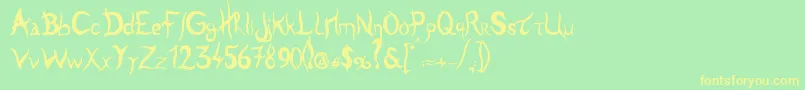 Tulen Font – Yellow Fonts on Green Background