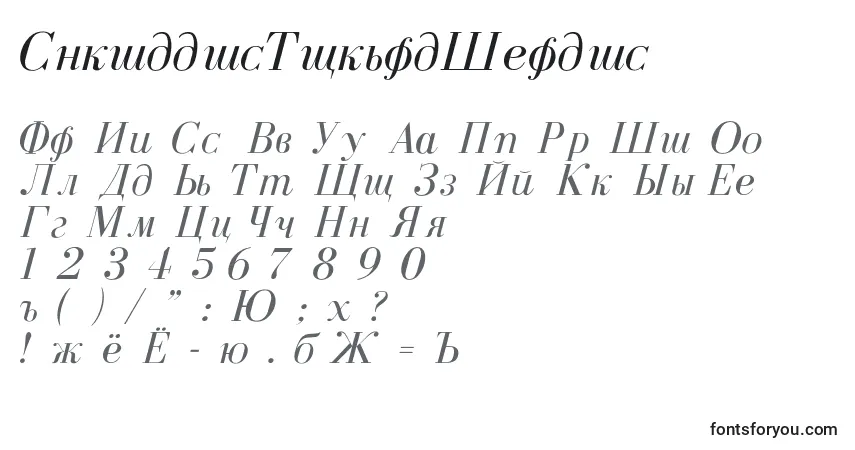 Schriftart CyrillicNormalItalic – Alphabet, Zahlen, spezielle Symbole