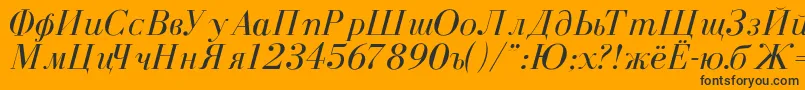 CyrillicNormalItalic Font – Black Fonts on Orange Background
