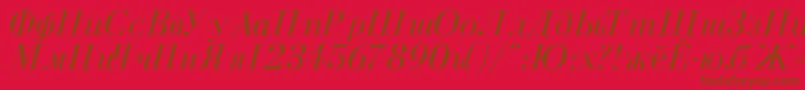 More about CyrillicNormalItalic Font CyrillicNormalItalic Font – Brown Fonts on Red Background