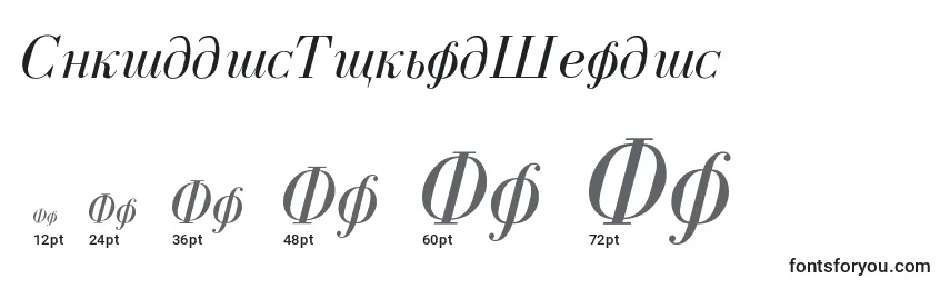 CyrillicNormalItalic Font Sizes