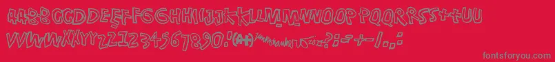 Singalonga Font – Gray Fonts on Red Background