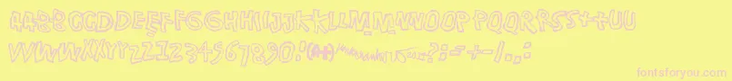 Singalonga Font – Pink Fonts on Yellow Background