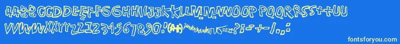 Singalonga Font – Yellow Fonts on Blue Background