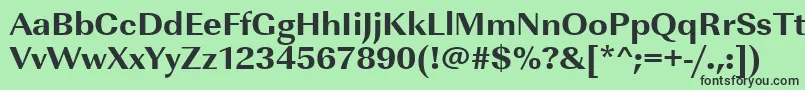 Шрифт Urwimperialtextbolwid – чёрные шрифты на зелёном фоне