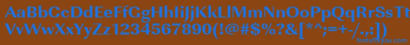 フォントUrwimperialtextbolwid – 茶色の背景に青い文字