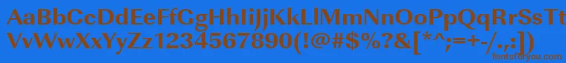 Urwimperialtextbolwid-Schriftart – Braune Schriften auf blauem Hintergrund