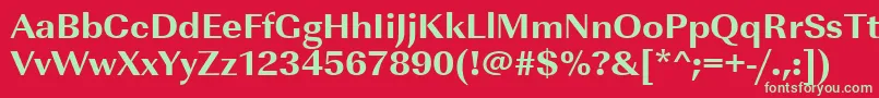 フォントUrwimperialtextbolwid – 赤い背景に緑の文字