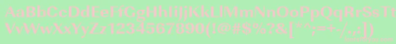 Urwimperialtextbolwid-fontti – vaaleanpunaiset fontit vihreällä taustalla
