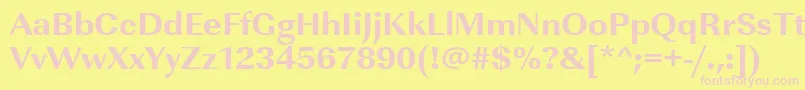 Urwimperialtextbolwid Font – Pink Fonts on Yellow Background