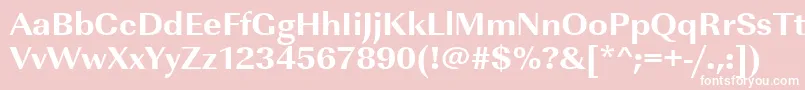 Urwimperialtextbolwid-fontti – valkoiset fontit vaaleanpunaisella taustalla