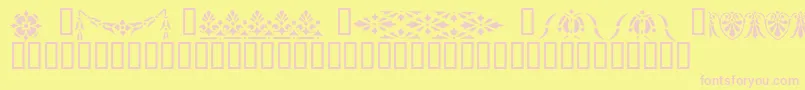 VictorianDesignsTwo Font – Pink Fonts on Yellow Background