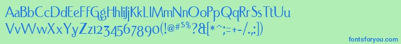 フォントPortcred – 青い文字は緑の背景です。