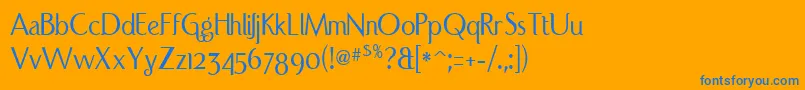 Portcred Font – Blue Fonts on Orange Background