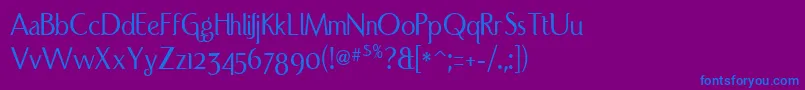 フォントPortcred – 紫色の背景に青い文字