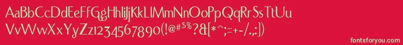 フォントPortcred – 赤い背景に緑の文字