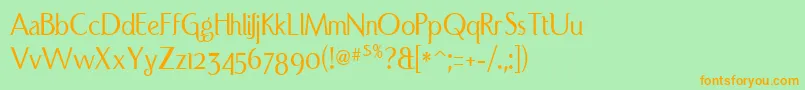 Portcred Font – Orange Fonts on Green Background