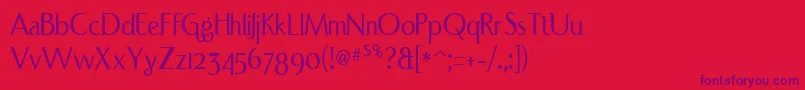 Portcred Font – Purple Fonts on Red Background