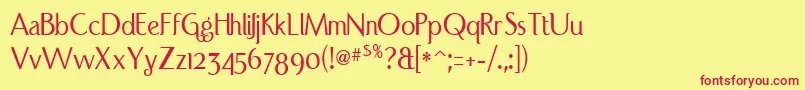 Portcred Font – Red Fonts on Yellow Background