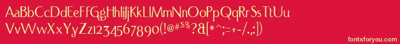 Portcred Font – Yellow Fonts on Red Background