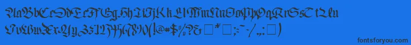 FaustusNormal Font – Black Fonts on Blue Background