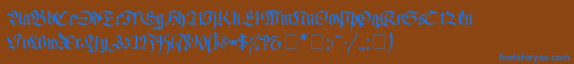 Шрифт FaustusNormal – синие шрифты на коричневом фоне