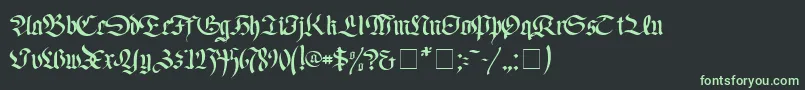 フォントFaustusNormal – 黒い背景に緑の文字