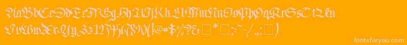 FaustusNormal-Schriftart – Rosa Schriften auf orangefarbenem Hintergrund