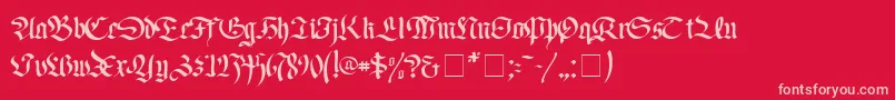 FaustusNormal Font – Pink Fonts on Red Background
