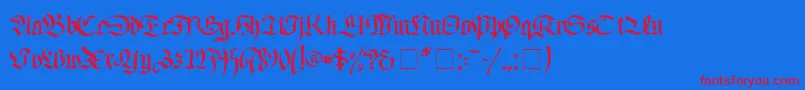 FaustusNormal Font – Red Fonts on Blue Background