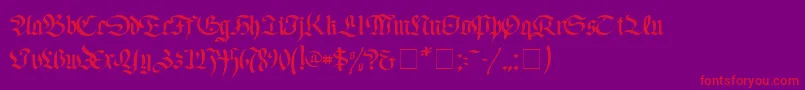フォントFaustusNormal – 紫の背景に赤い文字