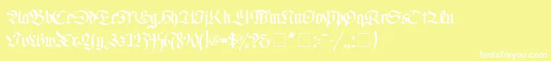 フォントFaustusNormal – 黄色い背景に白い文字