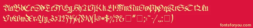 FaustusNormal-fontti – keltaiset fontit punaisella taustalla