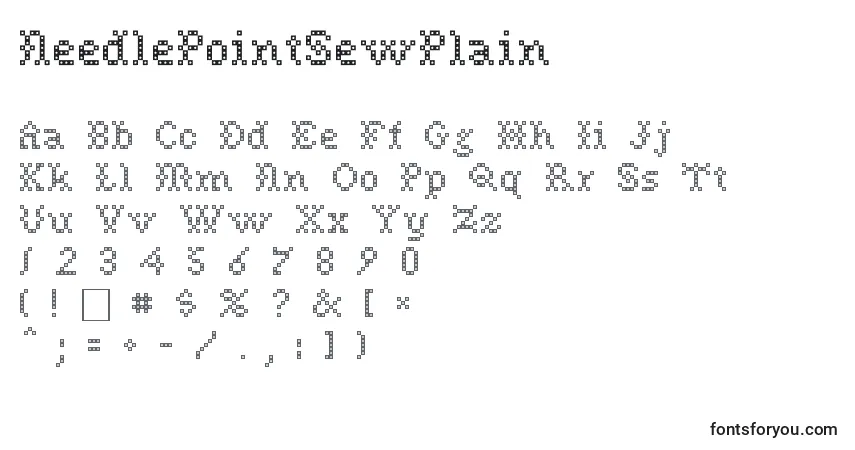 Czcionka NeedlePointSewPlain – alfabet, cyfry, specjalne znaki