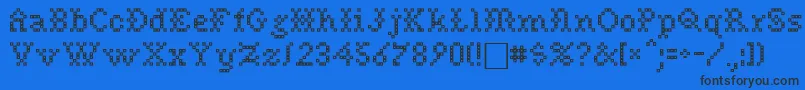 NeedlePointSewPlain Font – Black Fonts on Blue Background