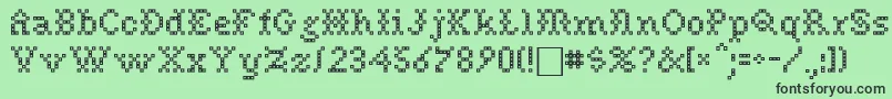 Шрифт NeedlePointSewPlain – чёрные шрифты на зелёном фоне