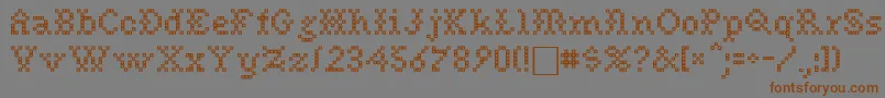 NeedlePointSewPlain Font – Brown Fonts on Gray Background