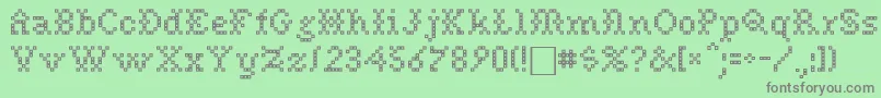 NeedlePointSewPlain Font – Gray Fonts on Green Background