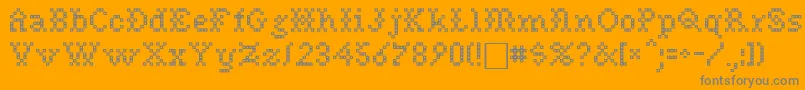 NeedlePointSewPlain Font – Gray Fonts on Orange Background