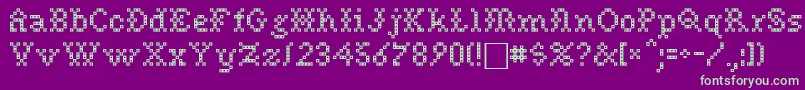 NeedlePointSewPlain Font – Green Fonts on Purple Background