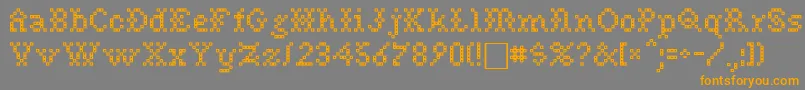 NeedlePointSewPlain Font – Orange Fonts on Gray Background