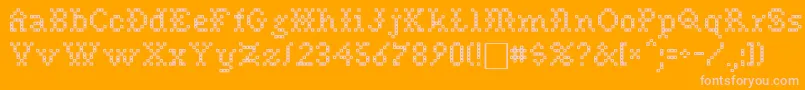 Подробнее о шрифте NeedlePointSewPlain Шрифт NeedlePointSewPlain – розовые шрифты на оранжевом фоне